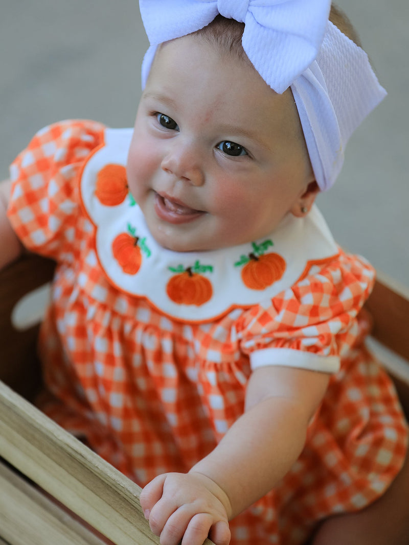 Thanksgiving Halloween Pumpkin Puff Sleeve Girls Bloomer Set - 1
