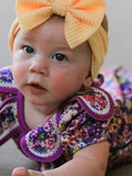 Purple Floral Bow Petals Collar Girls Romper - 2
