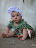 Fall Thanksgiving Chicken Smock Embroidered Green  Baby Girl Romper - 5