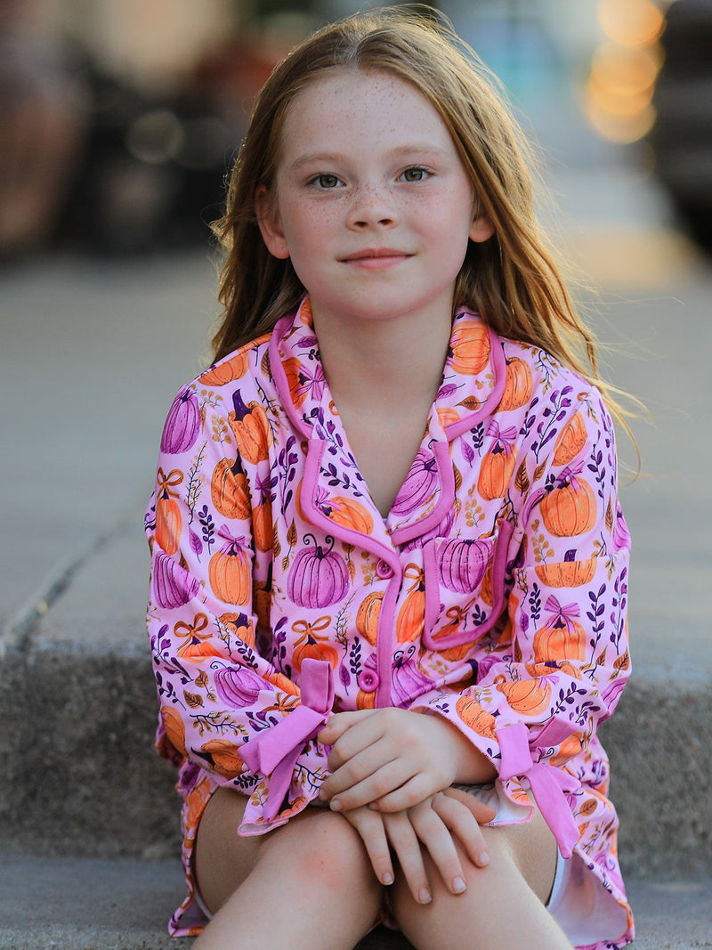 Mommy & me Halloween Pumpkin Pajama Set - 5