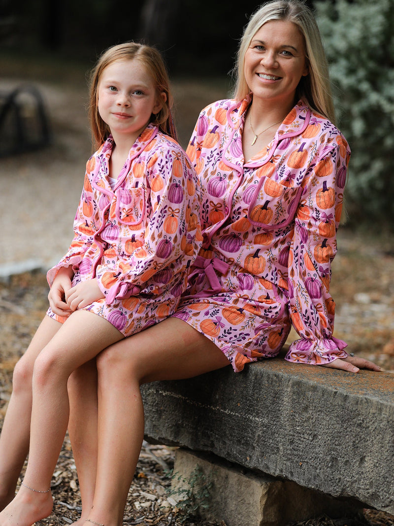 Mommy & me Halloween Pumpkin Pajama Set - 2