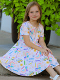 Colorful Back-to-School Delight Girls Dress - 2