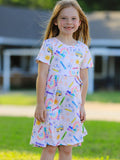 Colorful Back-to-School Delight Girls Dress - 4