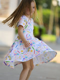 Colorful Back-to-School Delight Girls Dress - 8
