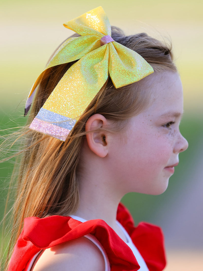 Back to School Sequin Bow Hairpin - 1