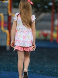 BACK TO SCHOOL Girl's Summer Bow Short Sleeve Shorts Set - 5