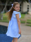 Crayon Back to School Dress with Ruffle Petal Collar - 6