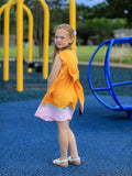 Back To School Pencil Girls Dress Color Block Bow Dress - 7