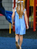 Back To School Girls Striped lapels Apple Bow Dress - 3
