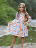 Fall Thanksgiving Pumpkin Leaf Print Dress - 1