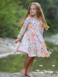 Fall Thanksgiving Pumpkin Leaf Print Dress - 4