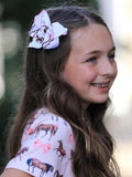 Girls Western Horse Print Twirl Dress Short Sleeve - 5