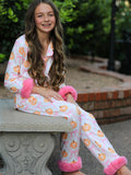 Halloween Thanksgiving Pumpkin Bow Fur Pajama Set - 4
