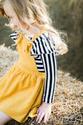 Mustard Faux Suede Pinafore - 4