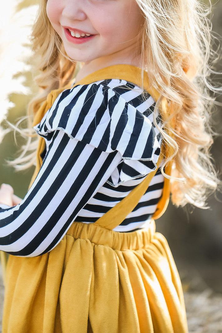 Mustard Faux Suede Pinafore - 5