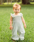 Goldie Smocked Jumpsuit - Sage Pinstripe - 2
