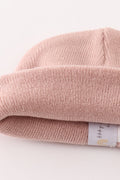 Pink ribbed basic knit beanie hat - 4