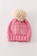 Pink pompom hi cable beanie hat - 2