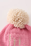 Pink pompom hi cable beanie hat - 4