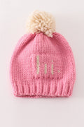 Pink pompom hi cable beanie hat - 3