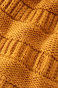 Mustard pompom cable beanie hat - 5