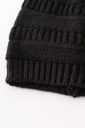 Black pompom cable beanie hat - 4
