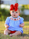 Farm Smocking Embroidered Girls Outfits - 1