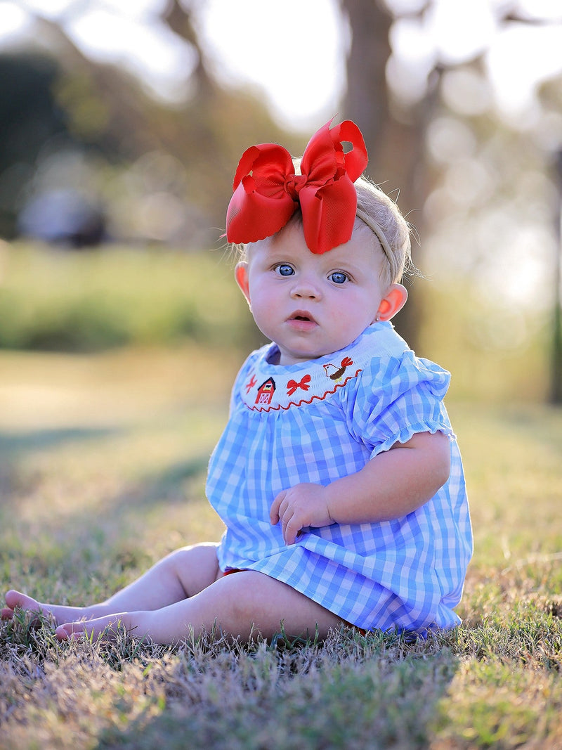 Farm Smocking Embroidered Girls Outfits - 2