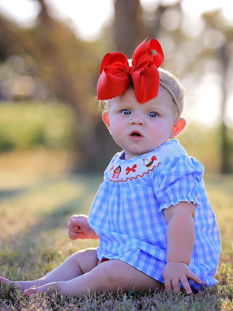 Farm Smocking Embroidered Girls Outfits - 3