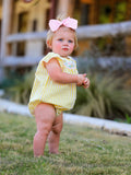 Spring/Summer Chick Floral Embroidery Smocking Girls Romper - 2