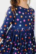 Halloween Stars 3/4 Sleeve Pocket Twirl Dress - 2