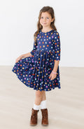 Halloween Stars 3/4 Sleeve Pocket Twirl Dress - 4