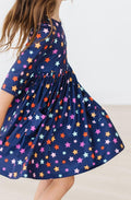 Halloween Stars 3/4 Sleeve Pocket Twirl Dress - 5