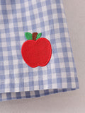 Boys Back to School Pencil Apple Applique Plaid Shorts Set - 10