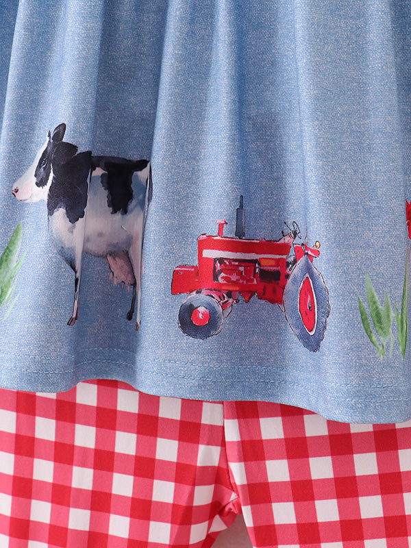 Farm Animals Bell Bottom Girls Outfit