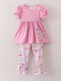 Pink Girls Farm Animals Bell Bottoms outfit - 4