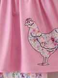 Pink Girls Farm Animals Bell Bottoms outfit - 7
