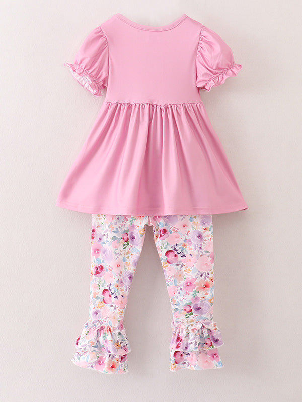 Pink Girls Farm Animals Bell Bottoms outfit - 5