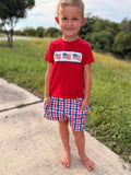 Boys 4th of July Plaid Flag Set - 2