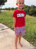 Boys 4th of July Plaid Flag Set - 1