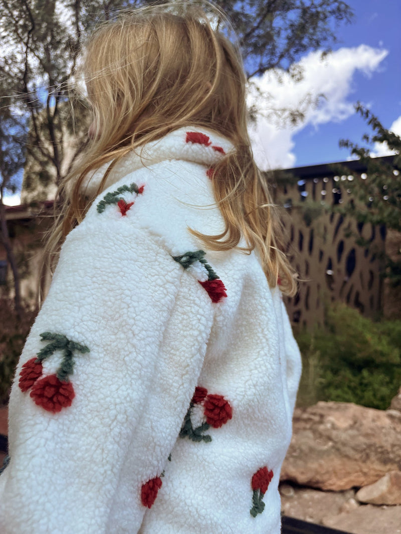Cherry Plush Jacket for Girls – Zip-Up Winter Coat - 2