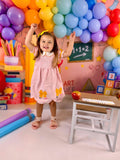 Girls Back To School Pencil Plaid Twirl Dress Bow Petals Collar - 3