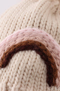 Rainbow hand embroidered pom pom beanie hat - 6
