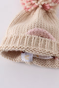 Rainbow hand embroidered pom pom beanie hat - 8