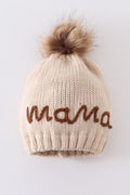 Hand embroidered pom pom beanie hat mommy&me - 2