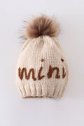 Hand embroidered pom pom beanie hat mommy&me - 3
