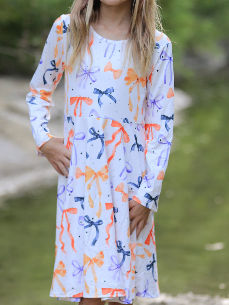 Halloween Bow Spring and Summer Girls Dress - 4