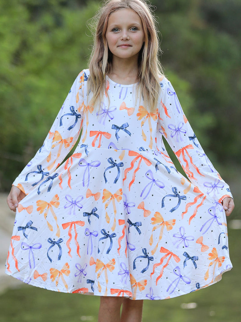 Halloween Bow Spring and Summer Girls Dress - 1