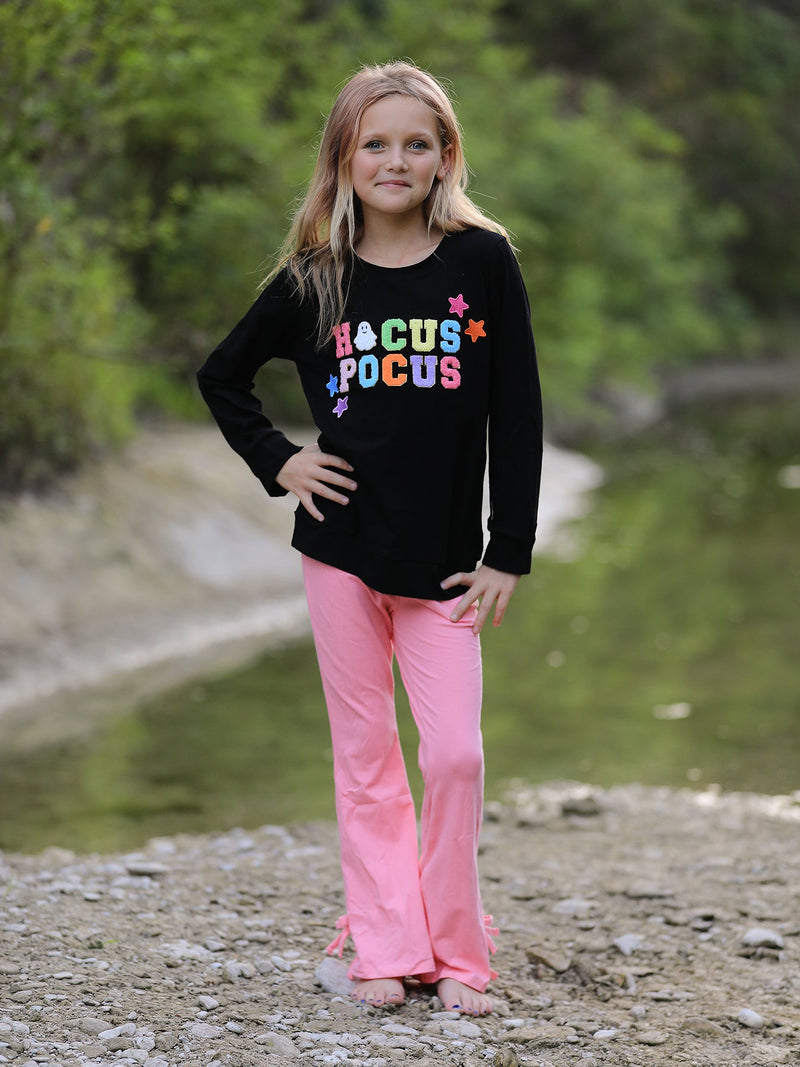 Halloween Black Top + Pink Bell Bottoms - 2