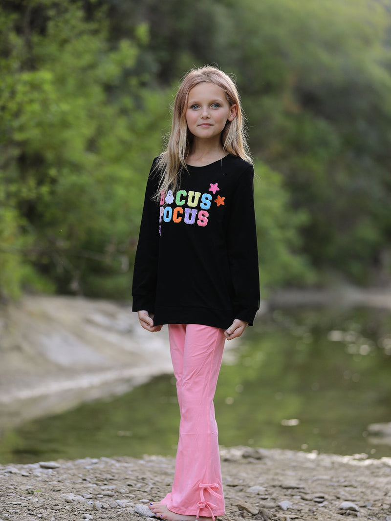 Halloween Black Top + Pink Bell Bottoms - 4